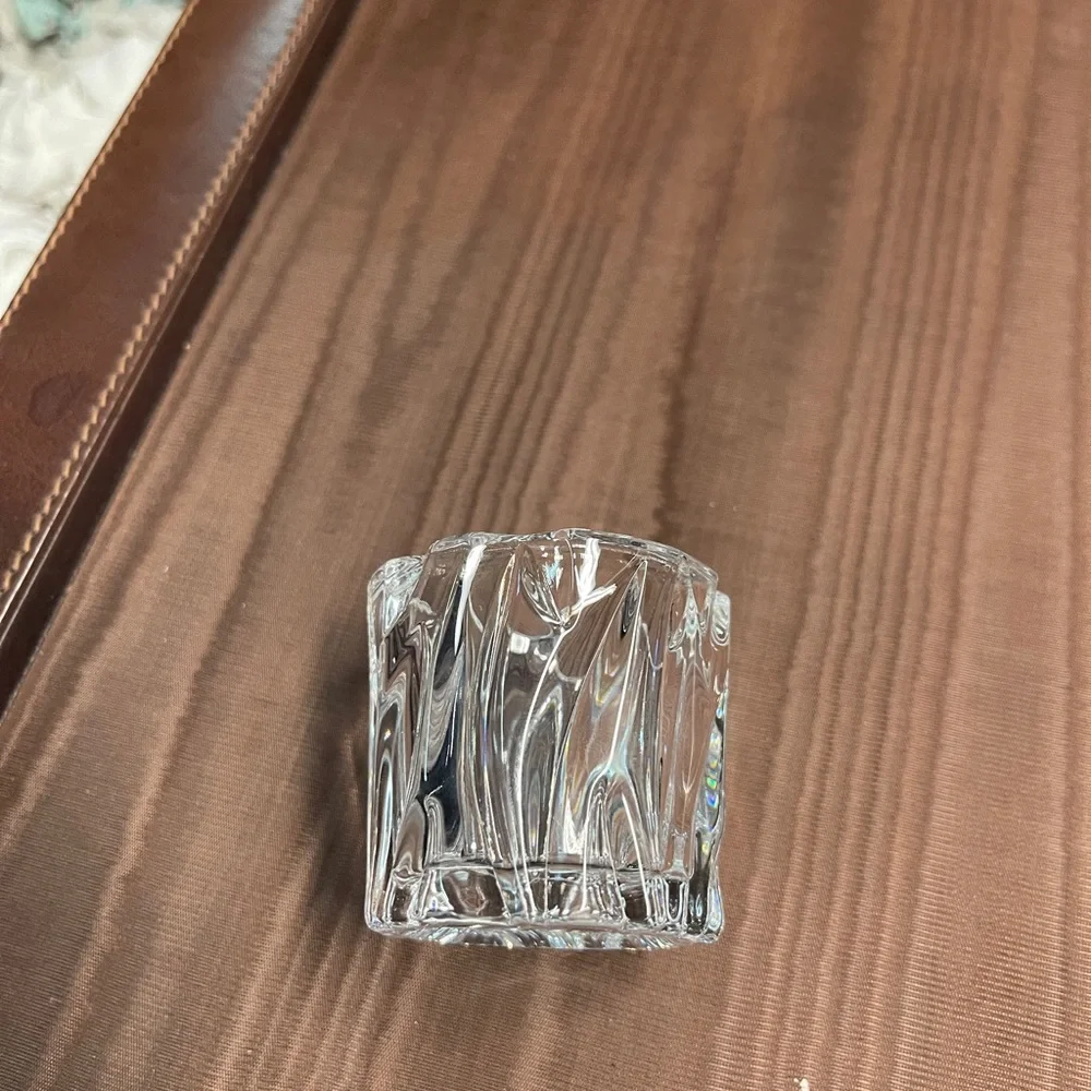 Tiffany & Co. Leaf Design Crystal Votive with Tiffany & Co. etching